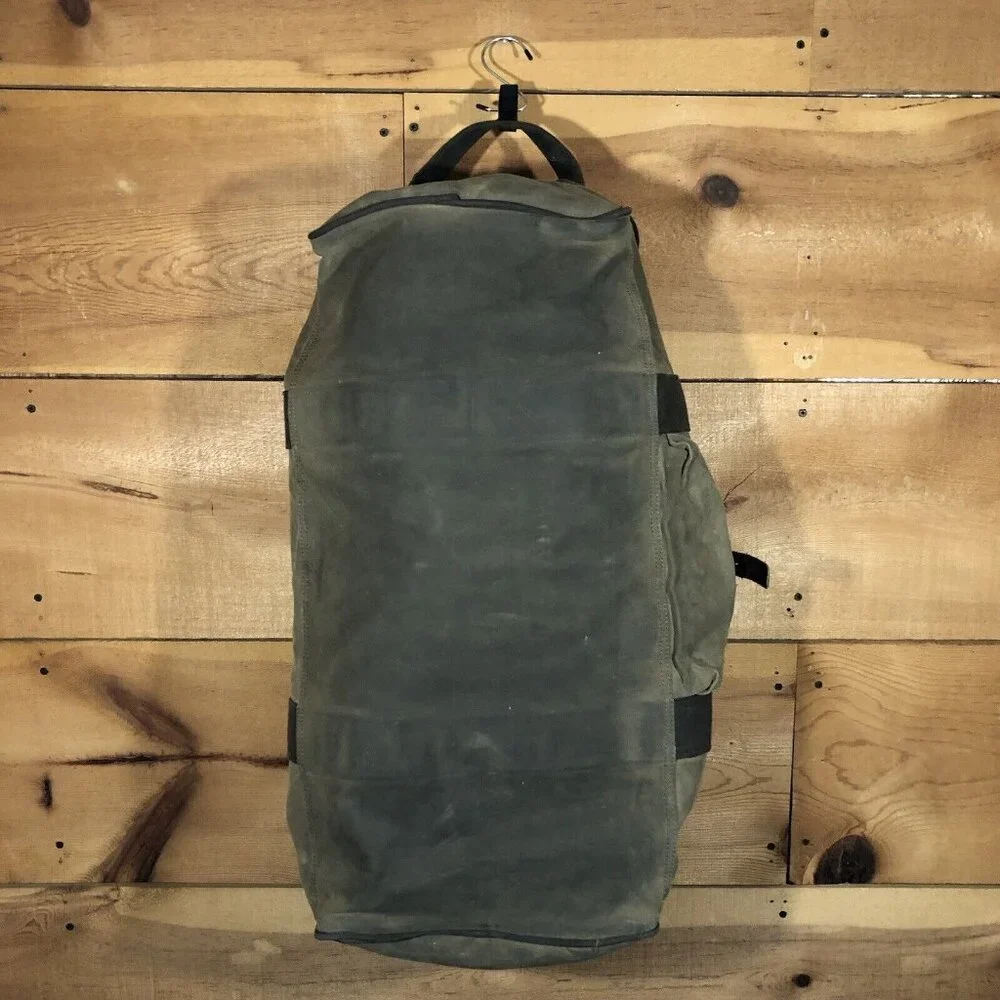 Vintage Frost River Explorer Waxed Canvas Duffle Bag Made USA NO SHOULDER STRAP - Picture 10 of 13